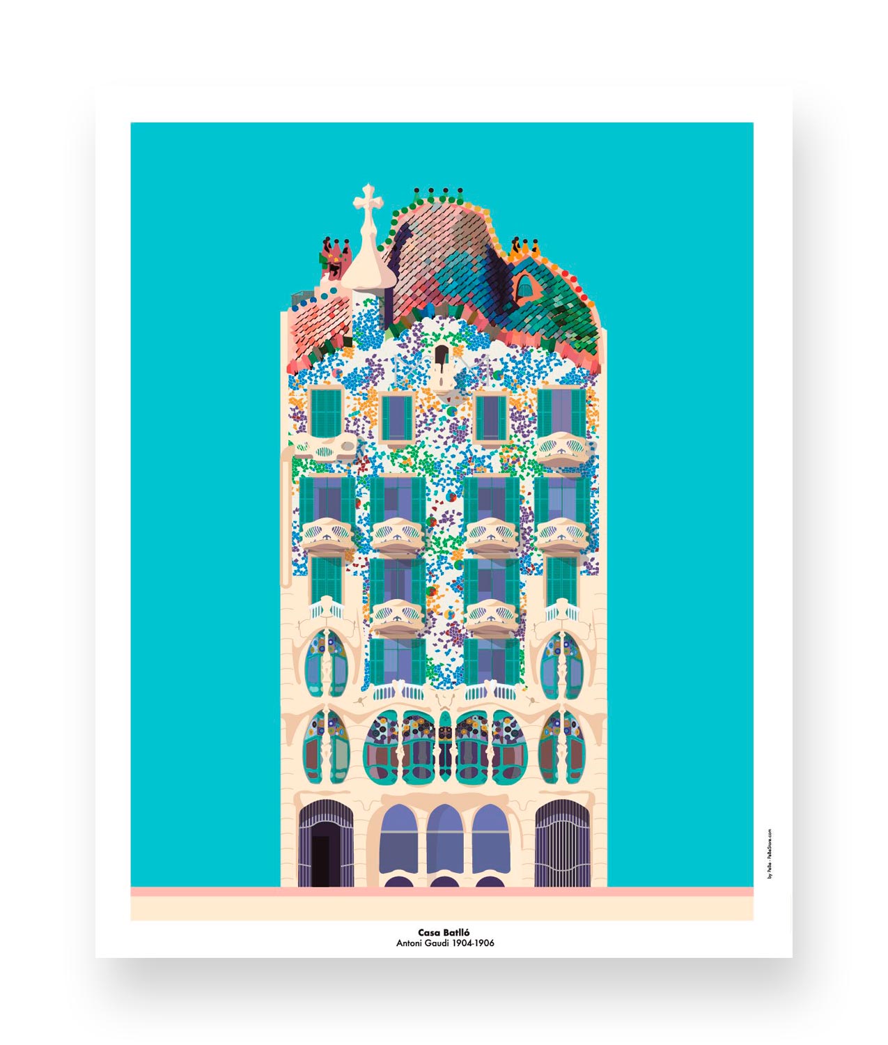 CASA BATLLO ILUSTRACION gaudi pebe