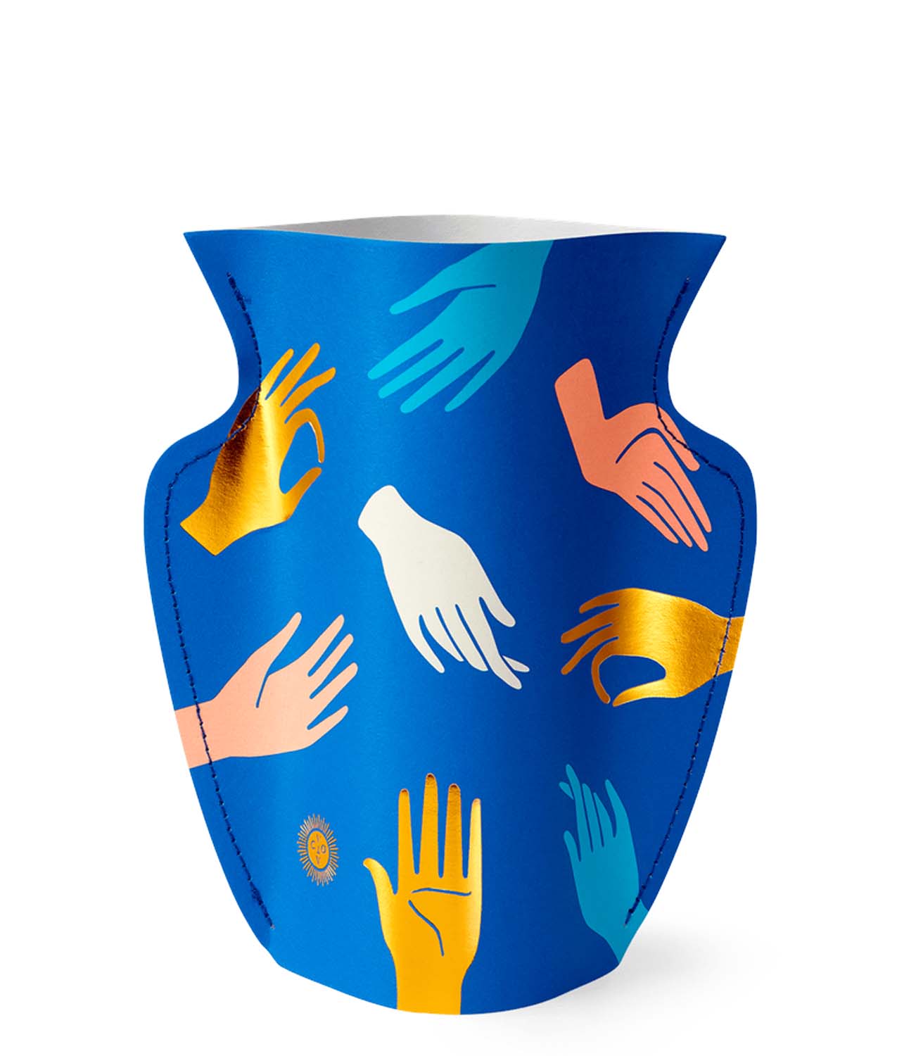 Mini Jarrón de Papel Hamsa Azul