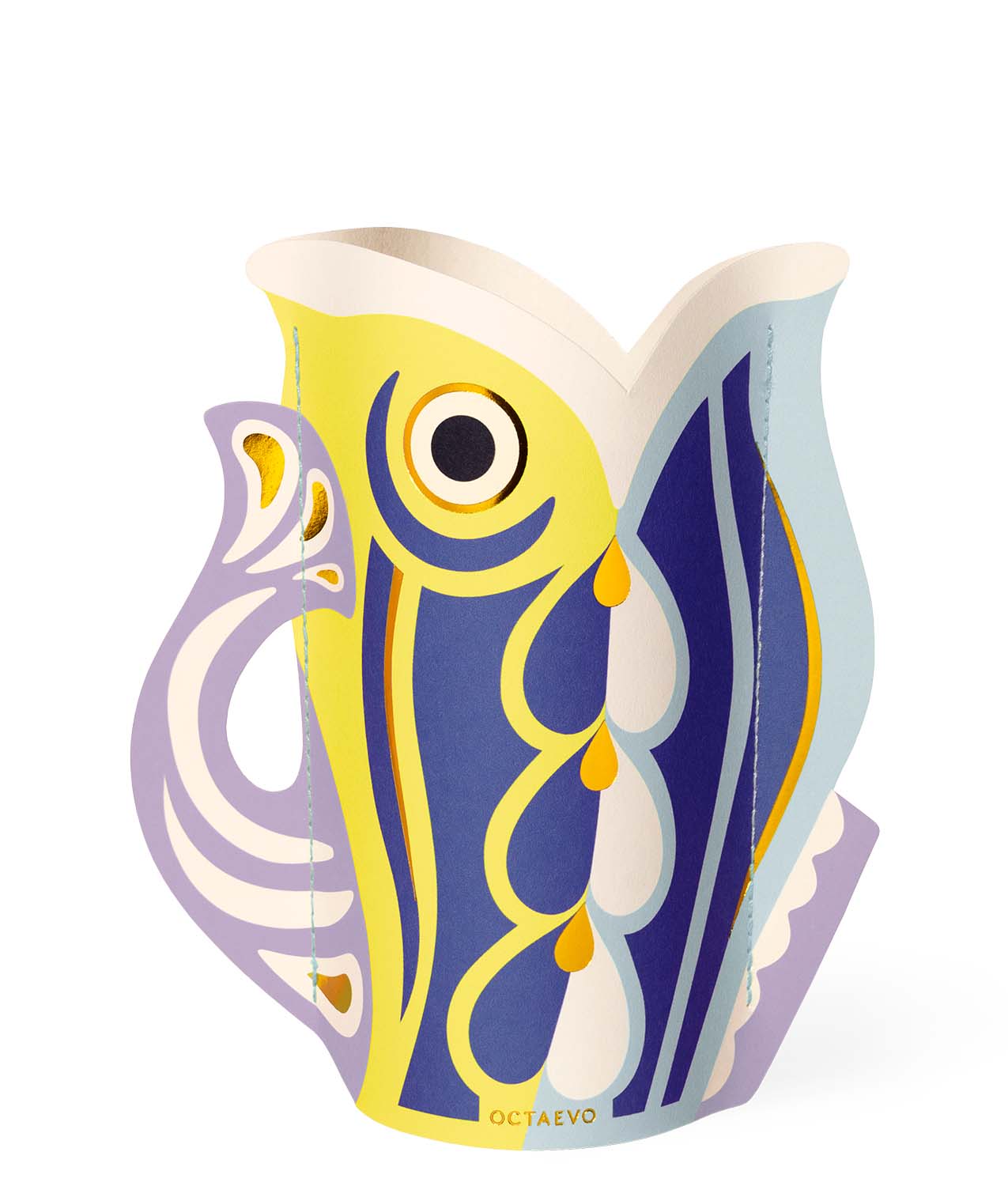 Mini Jarrón de Papel Fish Splash - Azul