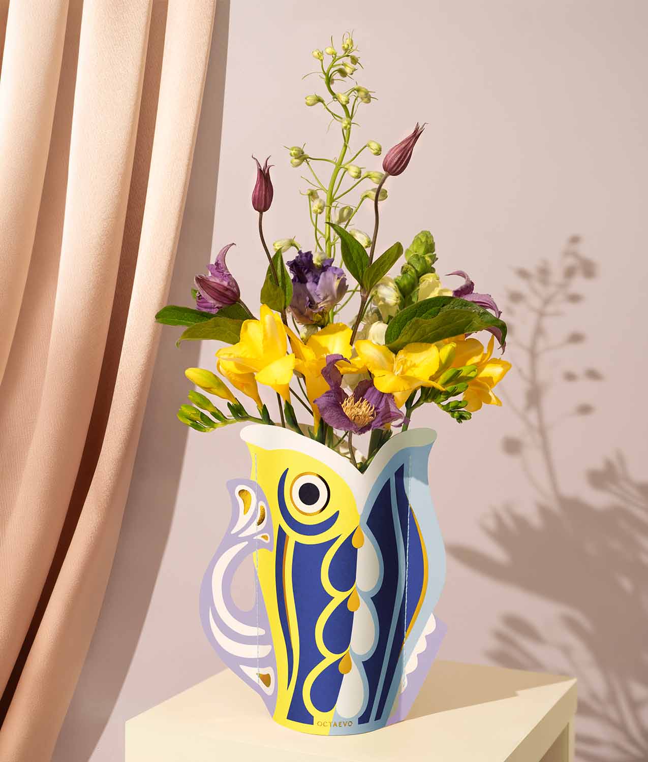 Mini Jarrón de Papel Fish Splash - Azul