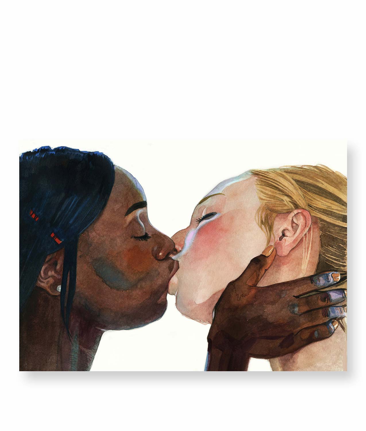 ILUSTRACION BESO LÉSBICO SEBASTIA