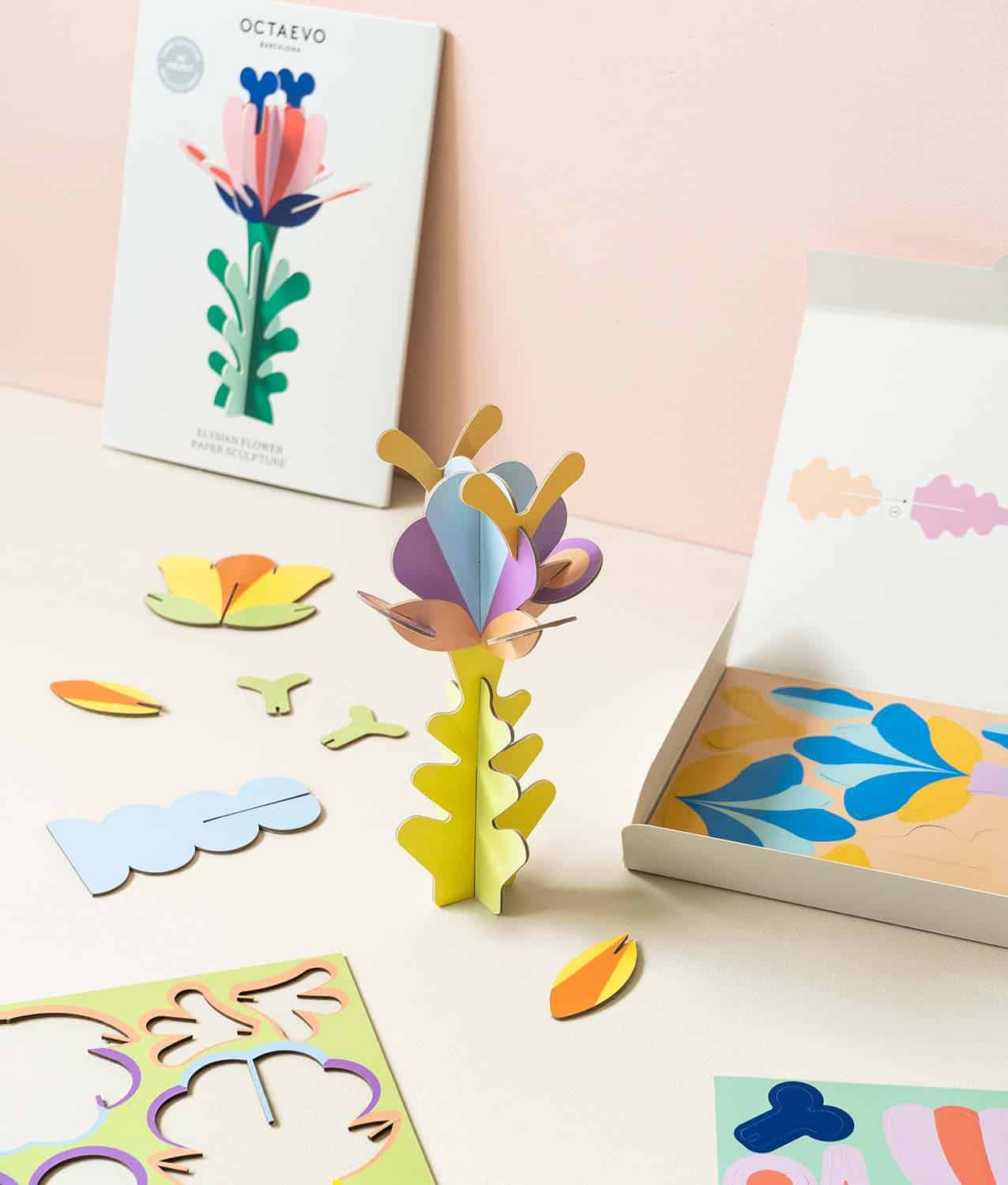 flor papel octaevo