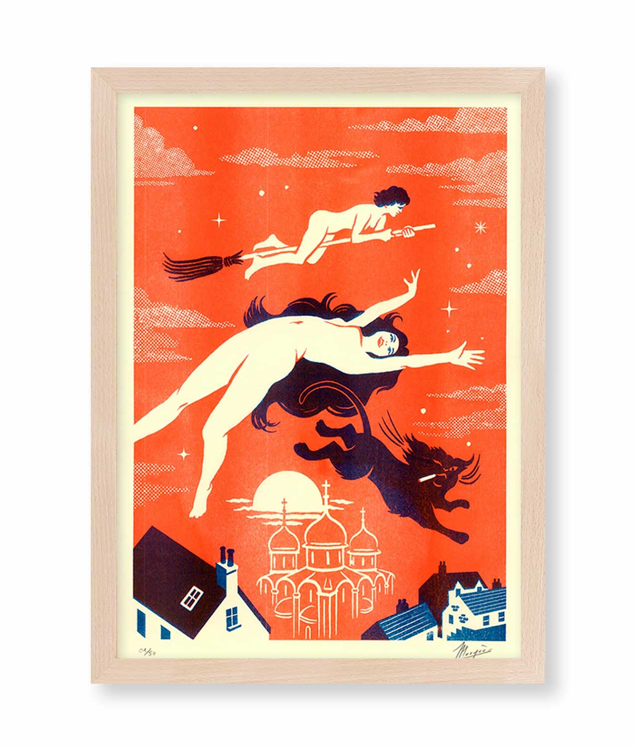ilustracion el marques marco madera natural haya