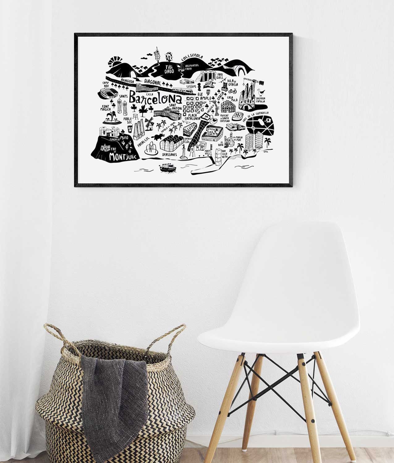 ILUSTRACION MAPA BARCELONA SIRA LOBO