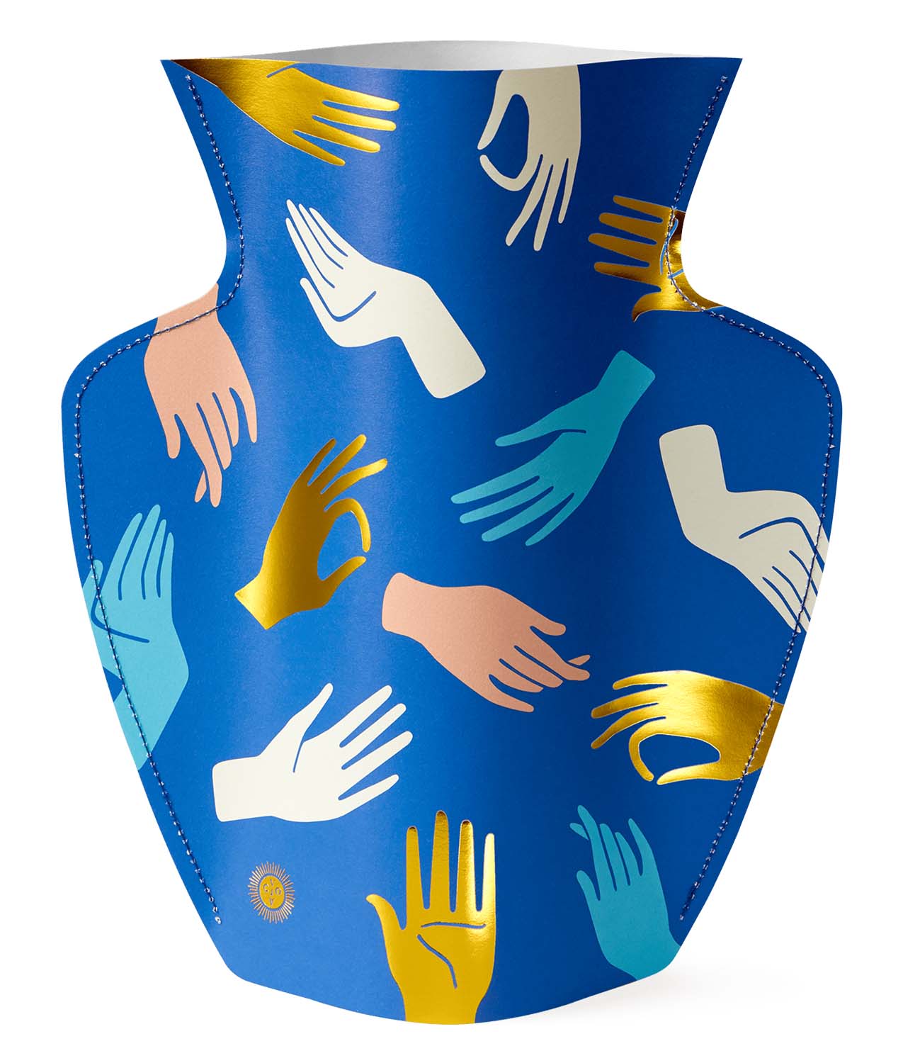 Jarrón de Papel Hamsa Azul