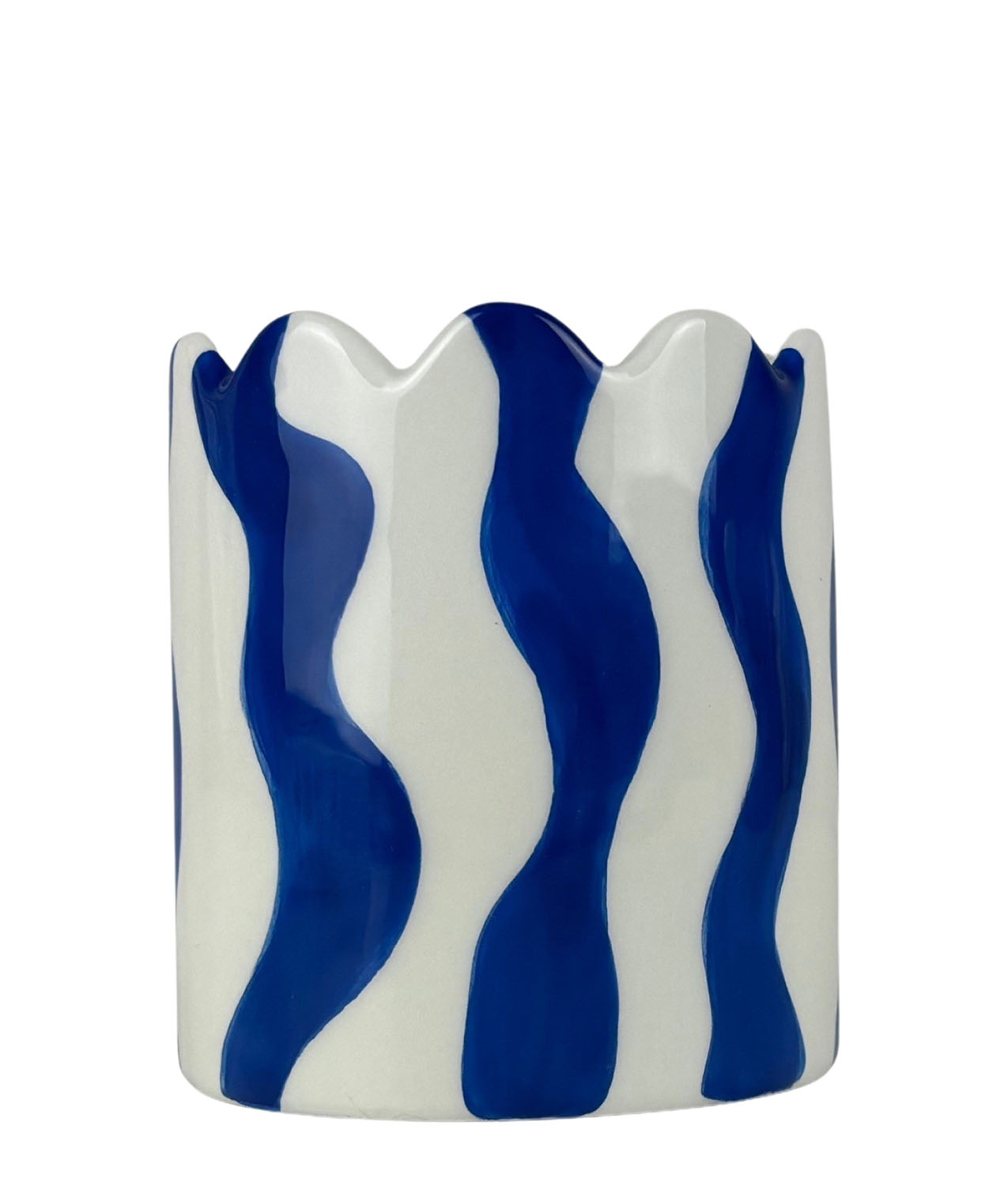 Maceta Blanco y Azul